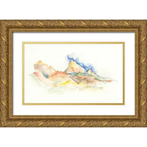 Western Sketchbook Gold Ornate Wood Framed Art Print with Double Matting by Rice, Kristy