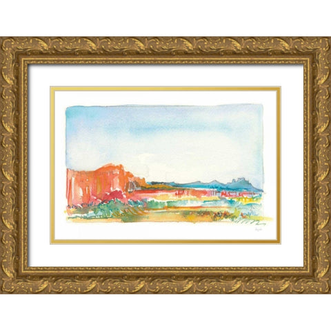 Looking Out Gold Ornate Wood Framed Art Print with Double Matting by Rice, Kristy