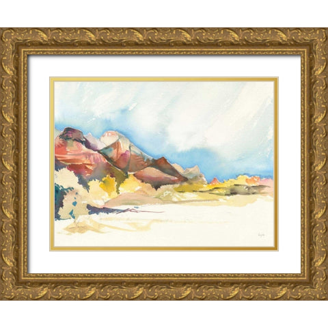 Western Vista Gold Ornate Wood Framed Art Print with Double Matting by Rice, Kristy