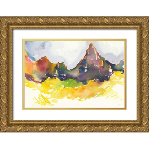 Western Slope Gold Ornate Wood Framed Art Print with Double Matting by Rice, Kristy