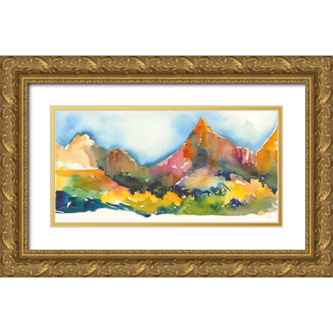 Canyon Country Gold Ornate Wood Framed Art Print with Double Matting by Rice, Kristy