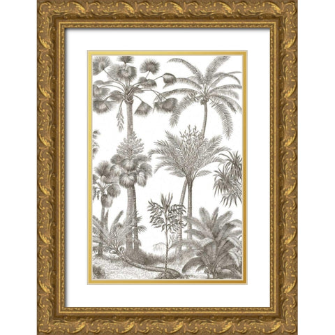 Palm Oasis II Gold Ornate Wood Framed Art Print with Double Matting by Wild Apple Portfolio