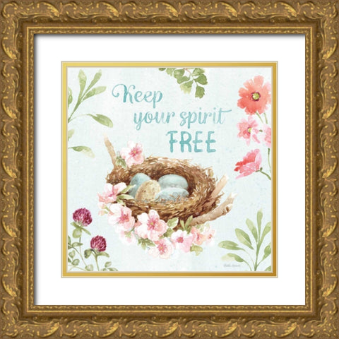 Sweet Bunnies VI Gold Ornate Wood Framed Art Print with Double Matting by Grove, Beth