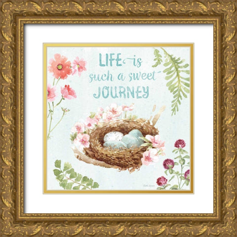 Sweet Bunnies VII Gold Ornate Wood Framed Art Print with Double Matting by Grove, Beth