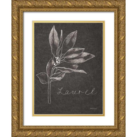 Black and White Chalkboard Christmas I Gold Ornate Wood Framed Art Print with Double Matting by Grove, Beth