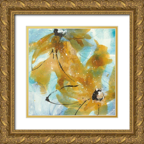 Amber Blue I Gold Ornate Wood Framed Art Print with Double Matting by Paschke, Chris