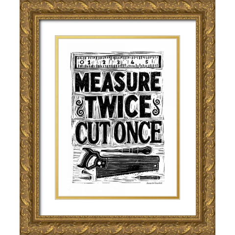 Measure Twice II Gold Ornate Wood Framed Art Print with Double Matting by Snowdon, Alexandra