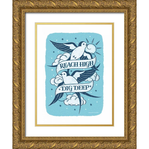 Reach High Gold Ornate Wood Framed Art Print with Double Matting by Snowdon, Alexandra