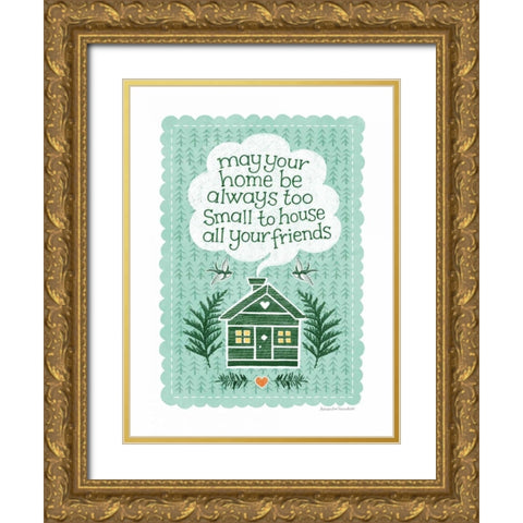 Friends at Home Gold Ornate Wood Framed Art Print with Double Matting by Snowdon, Alexandra