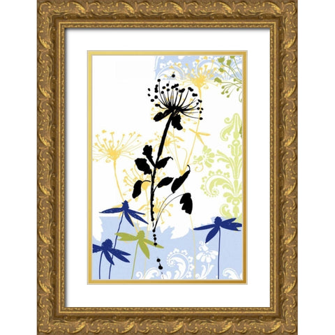 Funky Botanical II No Words Gold Ornate Wood Framed Art Print with Double Matting by Wild Apple Portfolio