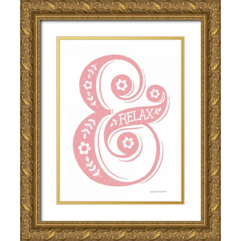 Relax Gold Ornate Wood Framed Art Print with Double Matting by Snowdon, Alexandra