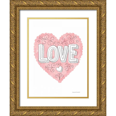 Love Gold Ornate Wood Framed Art Print with Double Matting by Snowdon, Alexandra