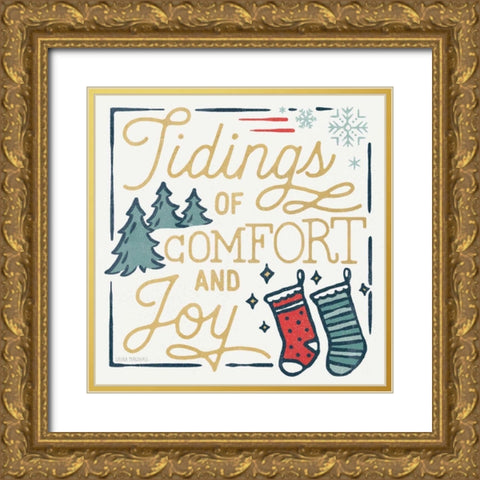 Christmas Adventures III Gold Ornate Wood Framed Art Print with Double Matting by Marshall, Laura