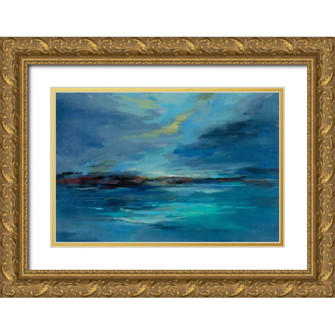 Early Morning Sea Gold Ornate Wood Framed Art Print with Double Matting by Vassileva, Silvia