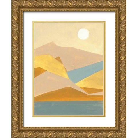 Retro Abstract I Gold Ornate Wood Framed Art Print with Double Matting by Nai, Danhui