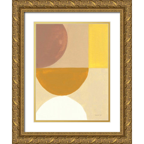 Retro Abstract V Gold Ornate Wood Framed Art Print with Double Matting by Nai, Danhui