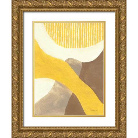 Retro Abstract VI Gold Ornate Wood Framed Art Print with Double Matting by Nai, Danhui