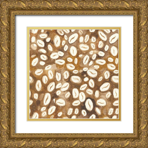 Wake Me Up Coffee Pattern VII Gold Ornate Wood Framed Art Print with Double Matting by Nai, Danhui