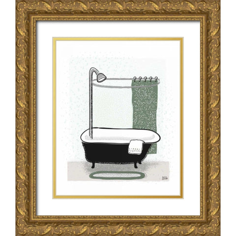 Sage Bath I Gold Ornate Wood Framed Art Print with Double Matting by Averinos, Melissa
