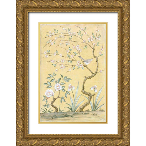 Spring Mural I Gold Ornate Wood Framed Art Print with Double Matting by Purinton, Julia