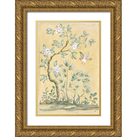 Spring Mural II Gold Ornate Wood Framed Art Print with Double Matting by Purinton, Julia