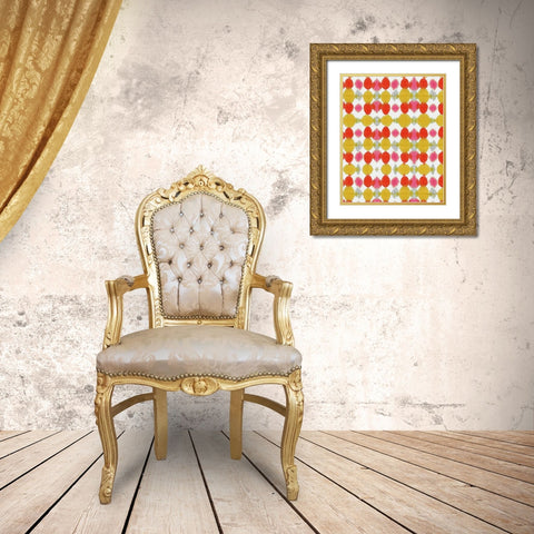 Watermark Yellow Pink II Gold Ornate Wood Framed Art Print with Double Matting by Green, Nancy