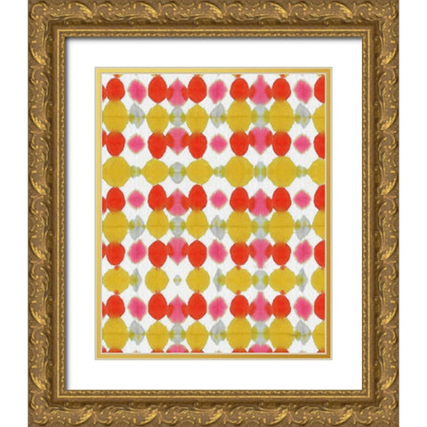 Watermark Yellow Pink II Gold Ornate Wood Framed Art Print with Double Matting by Green, Nancy