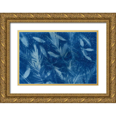 Cyanotype Tropical VII Gold Ornate Wood Framed Art Print with Double Matting by Green, Nancy
