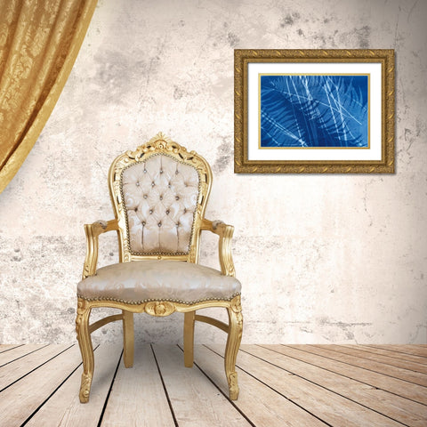 Cyanotype Tropical XI Gold Ornate Wood Framed Art Print with Double Matting by Green, Nancy