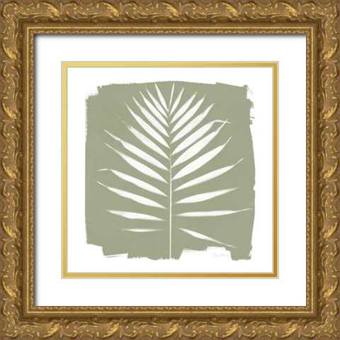 Nature by the Lake - Frond IV Warm Sq Gold Ornate Wood Framed Art Print with Double Matting by Rhue, Piper