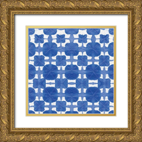 Aquarelle Blue II Gold Ornate Wood Framed Art Print with Double Matting by Green, Nancy