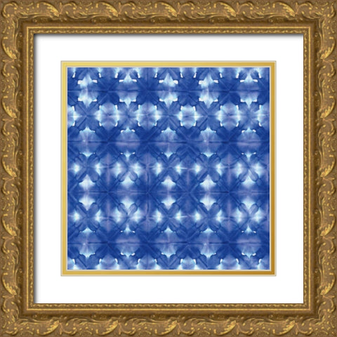 Aquarelle Blue III Gold Ornate Wood Framed Art Print with Double Matting by Green, Nancy