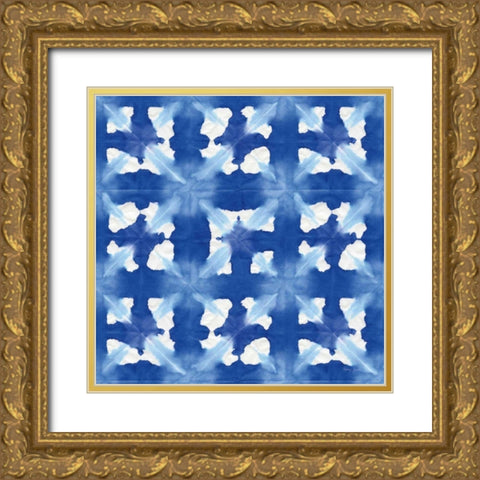Aquarelle Blue IV Gold Ornate Wood Framed Art Print with Double Matting by Green, Nancy