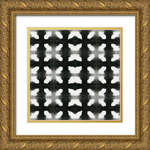 Aquarelle Black and White III Gold Ornate Wood Framed Art Print with Double Matting by Green, Nancy