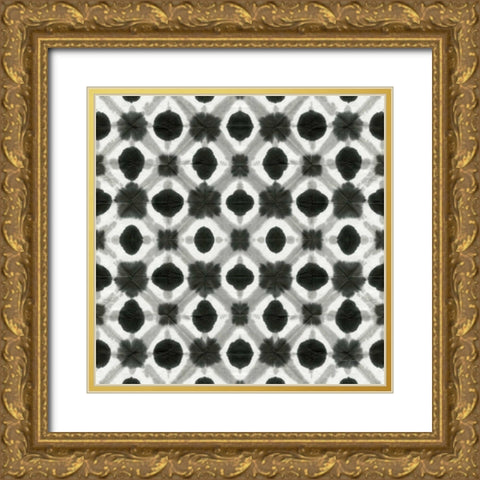 Aquarelle Black and White V Gold Ornate Wood Framed Art Print with Double Matting by Green, Nancy
