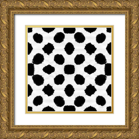 Aquarelle Black and White IX Gold Ornate Wood Framed Art Print with Double Matting by Green, Nancy