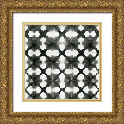 Aquarelle Black and White XIII Gold Ornate Wood Framed Art Print with Double Matting by Green, Nancy