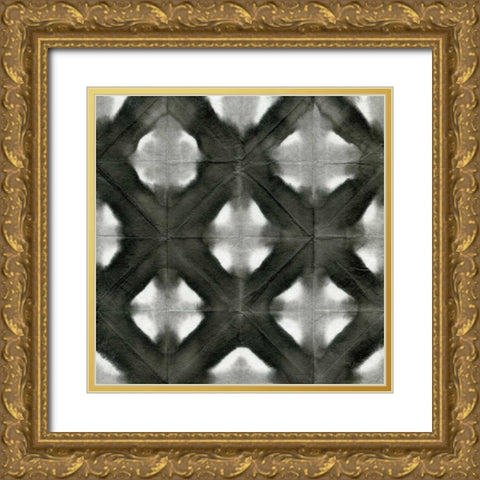 Aquarelle Black and White Square II Gold Ornate Wood Framed Art Print with Double Matting by Green, Nancy