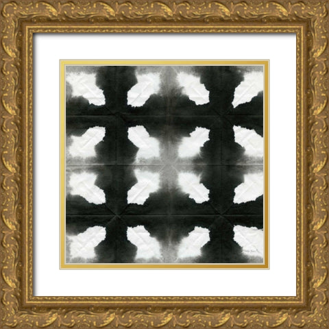 Aquarelle Black and White Square III Gold Ornate Wood Framed Art Print with Double Matting by Green, Nancy