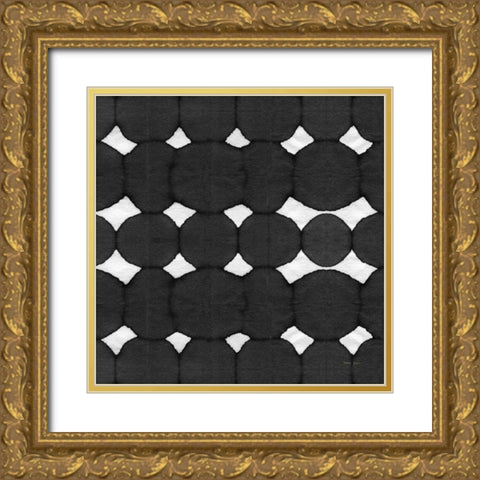 Aquarelle Black and White Square IV Gold Ornate Wood Framed Art Print with Double Matting by Green, Nancy