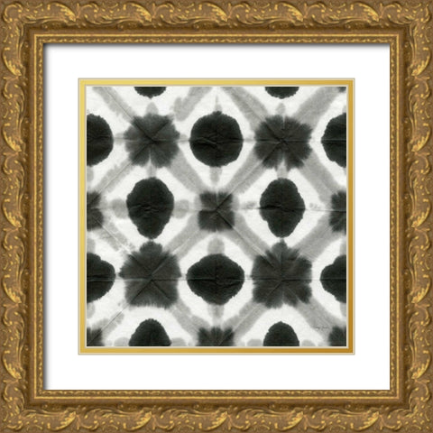 Aquarelle Black and White Square V Gold Ornate Wood Framed Art Print with Double Matting by Green, Nancy
