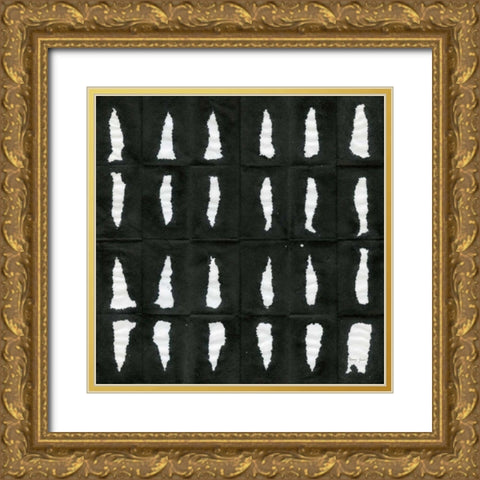 Aquarelle Black and White Square VI Gold Ornate Wood Framed Art Print with Double Matting by Green, Nancy