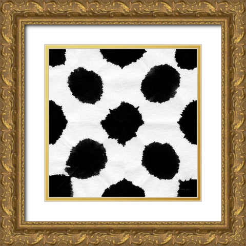 Aquarelle Black and White Square IX Gold Ornate Wood Framed Art Print with Double Matting by Green, Nancy