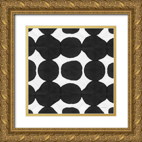 Aquarelle Black and White Square X Gold Ornate Wood Framed Art Print with Double Matting by Green, Nancy
