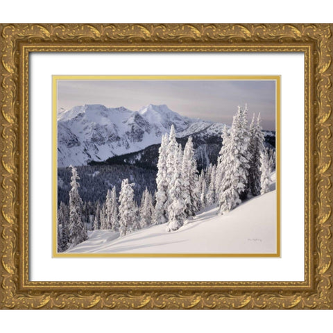 Cariboo Mountains Gold Ornate Wood Framed Art Print with Double Matting by Majchrowicz, Alan