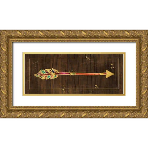 Beautiful Arrows III on Wood No Words Gold Ornate Wood Framed Art Print with Double Matting by Pela Studio