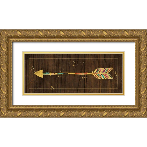 Beautiful Arrows IV on Wood No Words Gold Ornate Wood Framed Art Print with Double Matting by Pela Studio