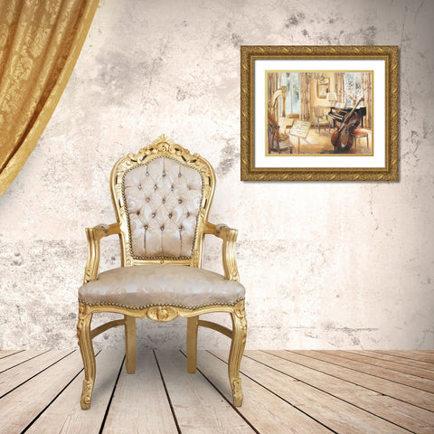My Sons Cello Gold Ornate Wood Framed Art Print with Double Matting by Hageman, Marilyn