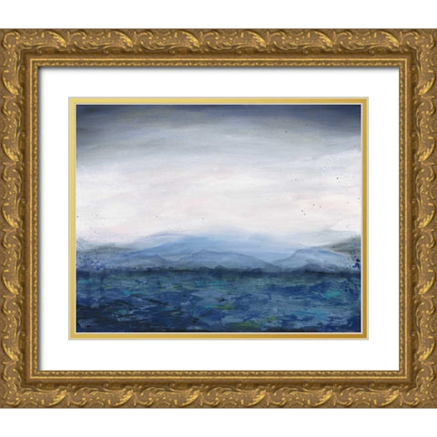 Mountain Lake Gold Ornate Wood Framed Art Print with Double Matting by Prahl, Courtney