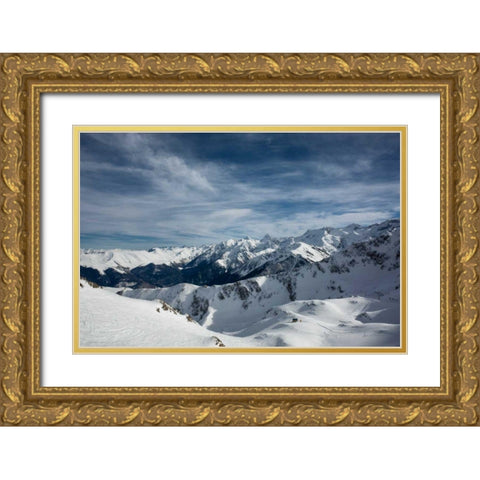 Mountain Cabin Gold Ornate Wood Framed Art Print with Double Matting by Eichman, Andre